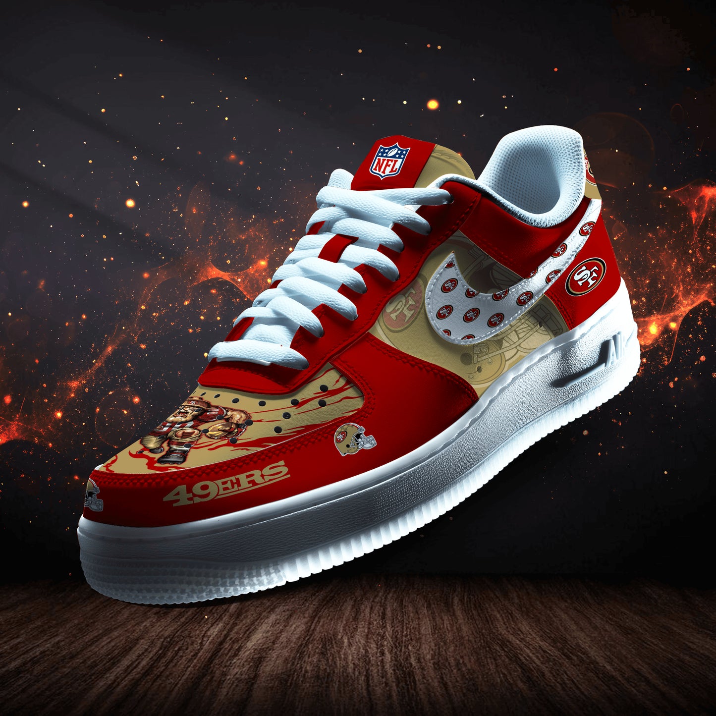 San Francisco 49ers Personalized AF1-1 Logo Pattern Sneakers AZBTAF1000398