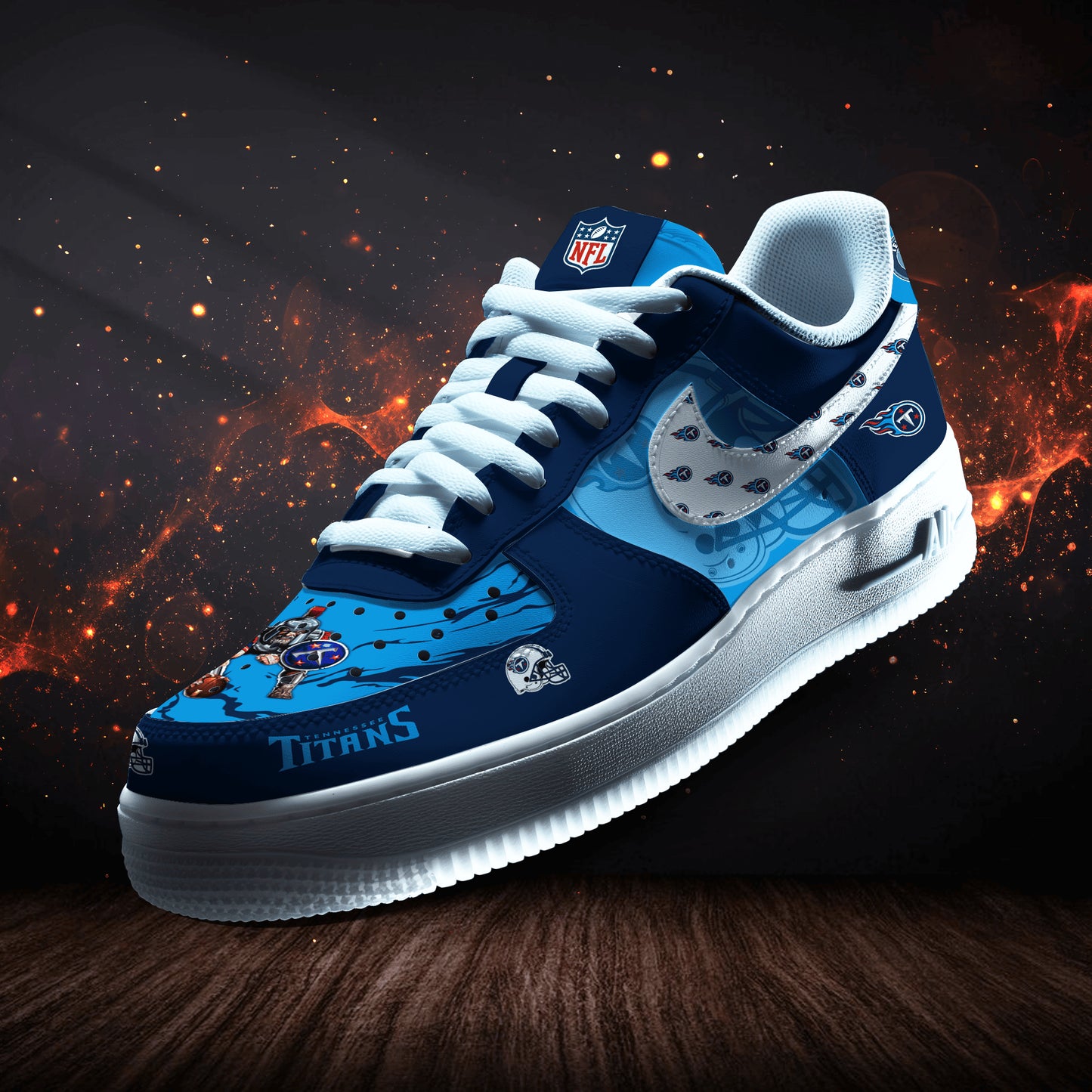 Tennessee Titans Personalized AF1-1 Logo Pattern Sneakers AZBTAF1000405