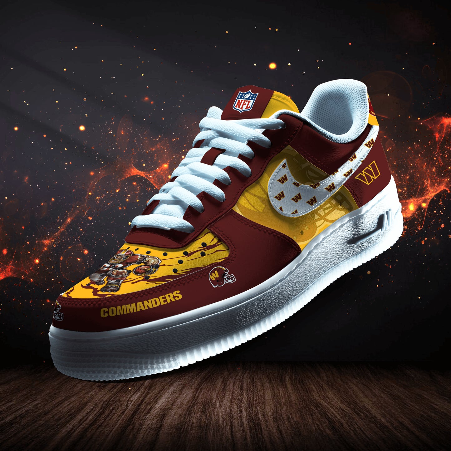 Washington Commanders Personalized AF1-1 Logo Pattern Sneakers AZBTAF1000404