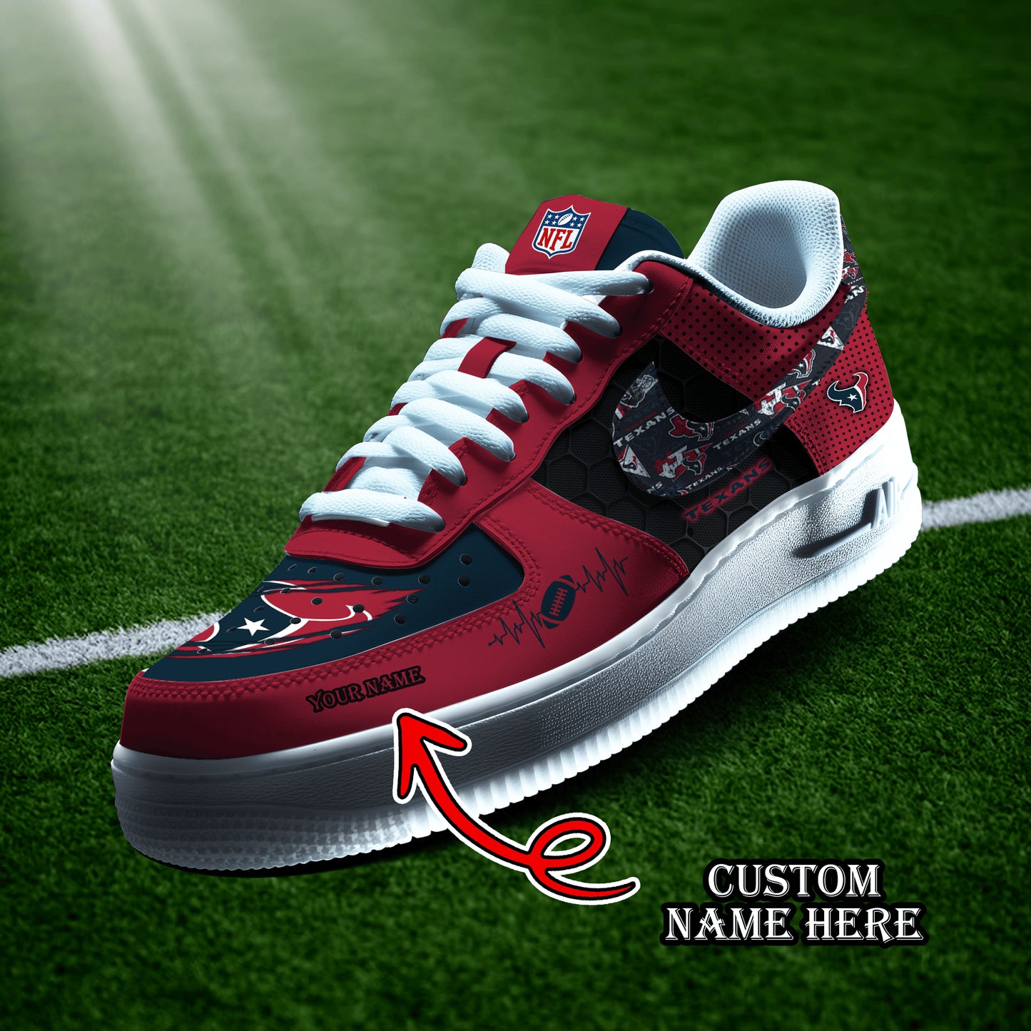 Houston Texans Personalized AF1-1 Logo Pattern Sneakers AZBTAF1000418