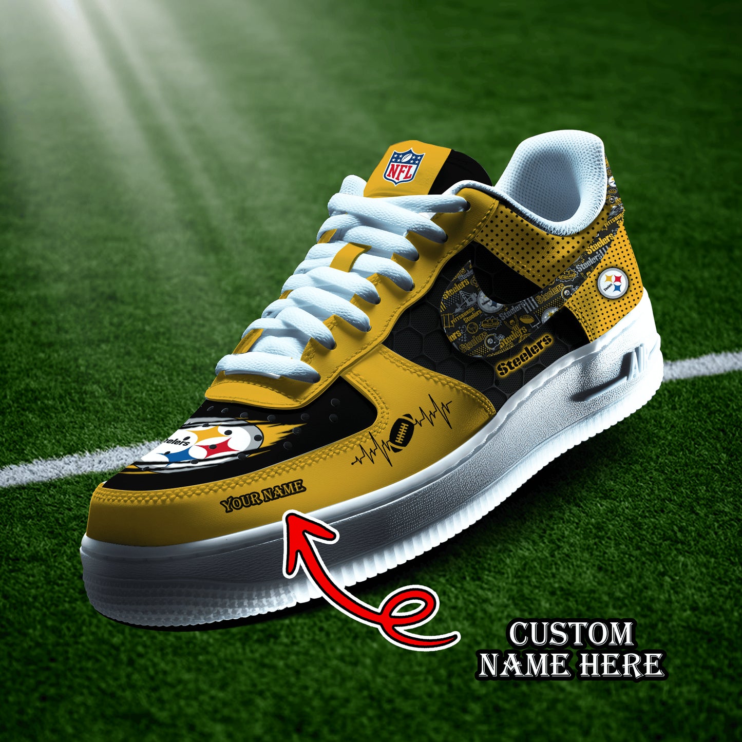 Pittsburgh Steelers Personalized AF1-1 Logo Pattern Sneakers AZBTAF1000432