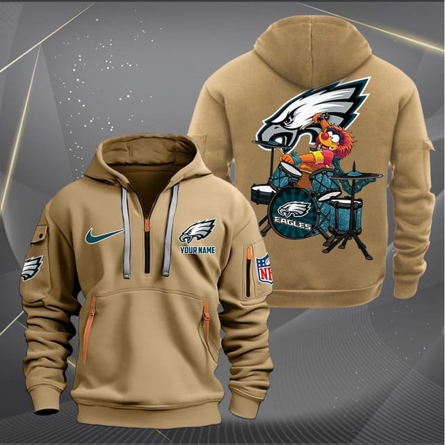 Philadelphia Eagles Premium Personalized Quarter Zip Hoodie AZBTCQZH000026