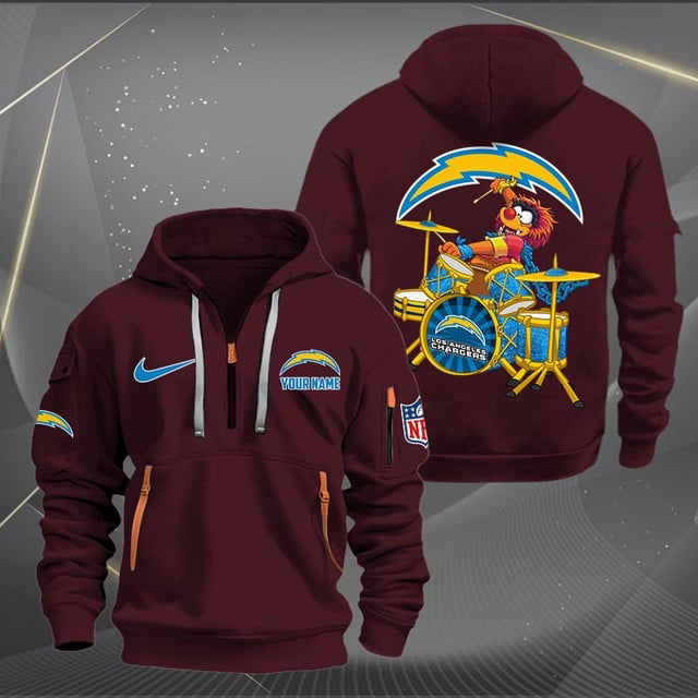 Los Angeles Chargers Premium Personalized Quarter Zip Hoodie AZBTCQZH000016