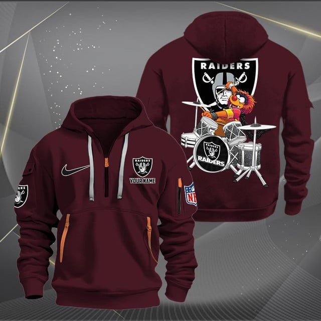 Las Vegas Raiders Premium Personalized Quarter Zip Hoodie AZBTCQZH000017
