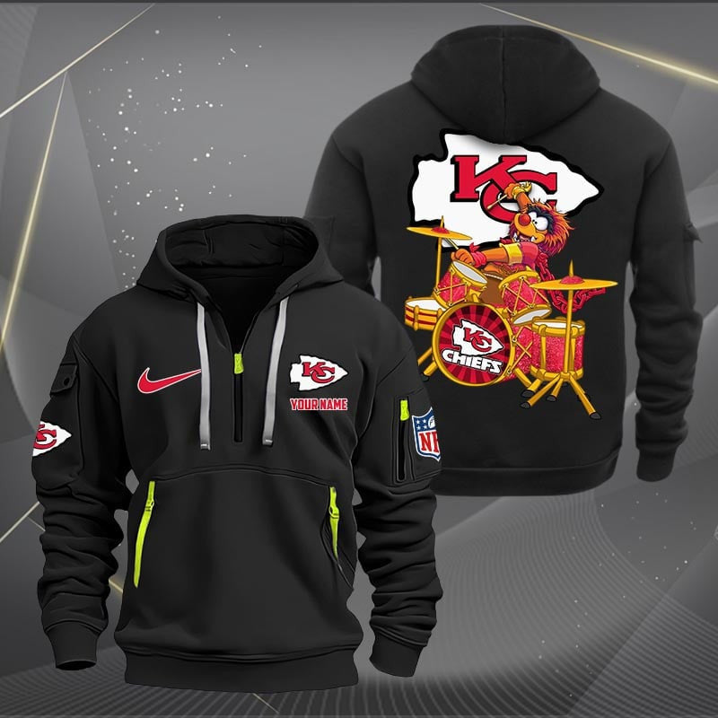 Kansas City Chiefs Premium Personalized Quarter Zip Hoodie AZBTCQZH000018