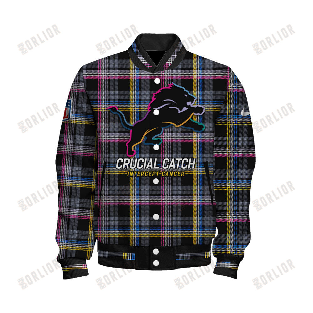 Detroit Lions Personalized Unisex Varsity Jacket AZBTVJK000331