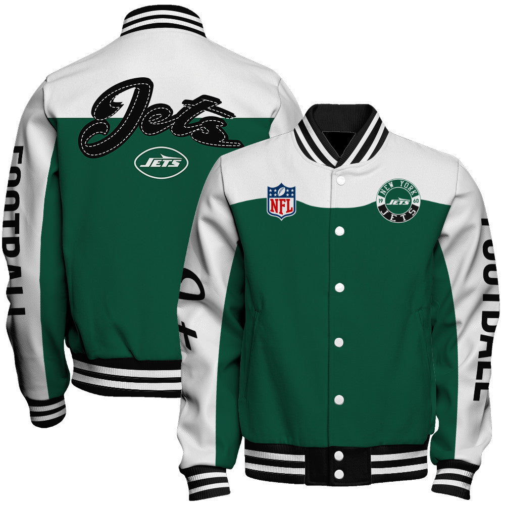 New York Jets Unisex Athletic Legacy Varsity Jacket AZBTVJK000177