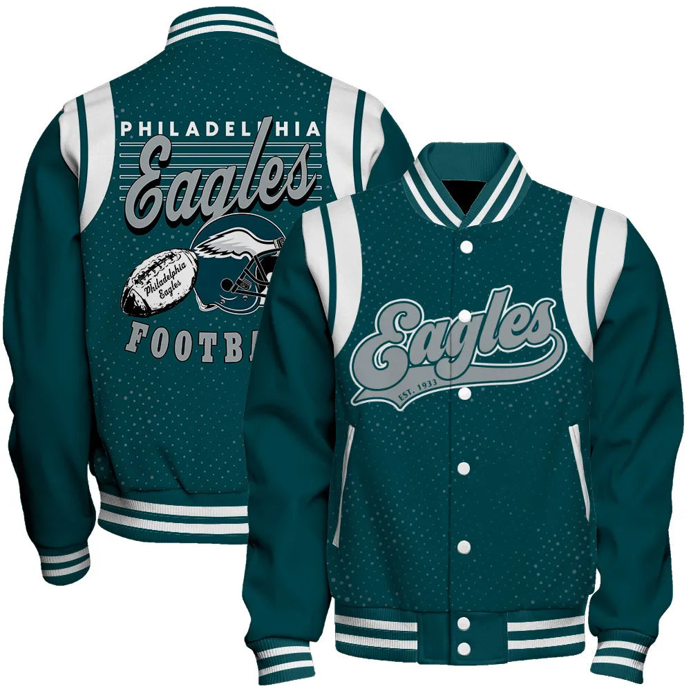 Philadelphia Eagles Unisex Athletic Legacy Varsity Jacket AZBTVJK000213