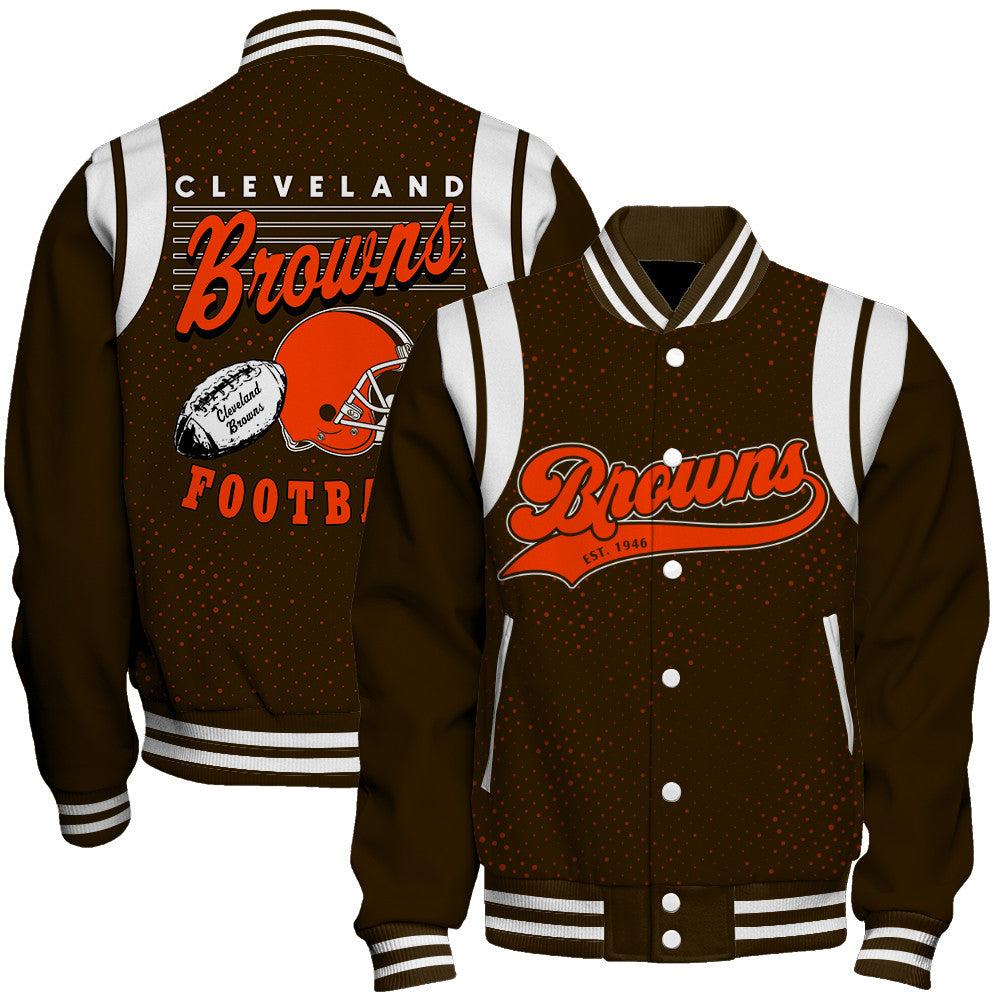 Cleveland Browns Unisex Athletic Legacy Varsity Jacket AZBTVJK000231