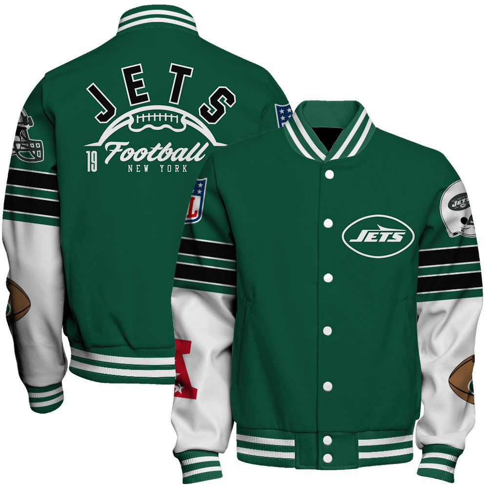New York Jets Unisex Ultimate Game Day Varsity Jacket AZBTVJK000051