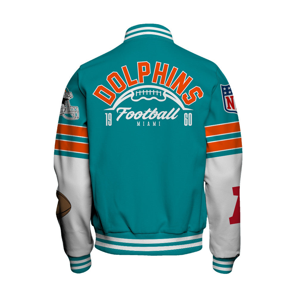 Miami Dolphins Unisex Ultimate Game Day Varsity Jacket AZBTVJK000056