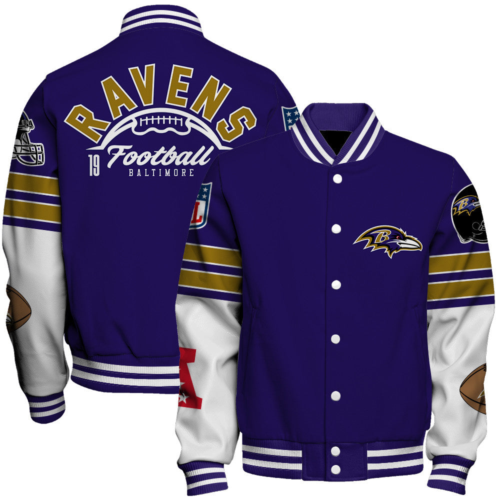 Baltimore Ravens Unisex Ultimate Game Day Varsity Jacket AZBTVJK000073