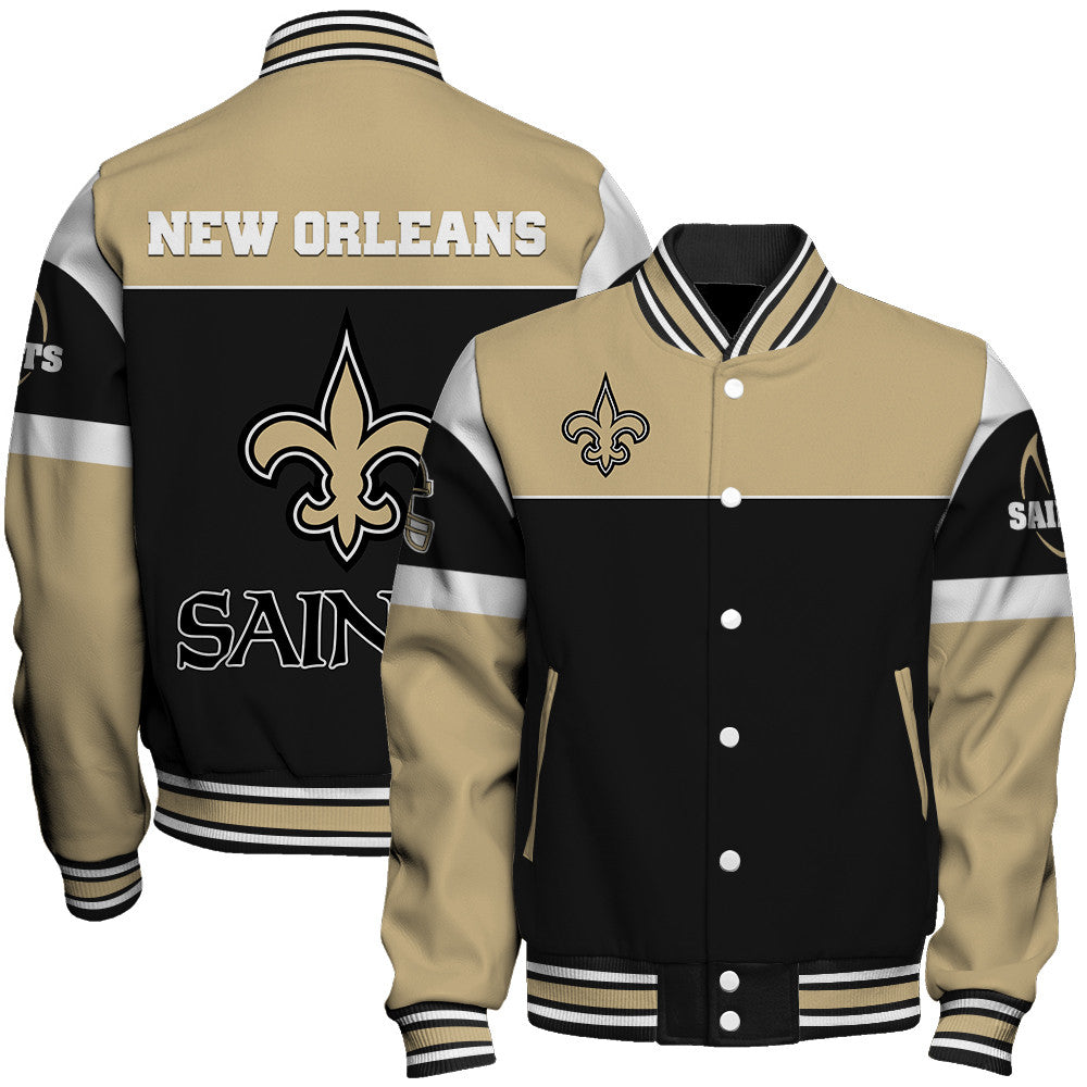 New Orleans Saints Unisex Team Spirit Varsity Jacket AZBTVJK000085