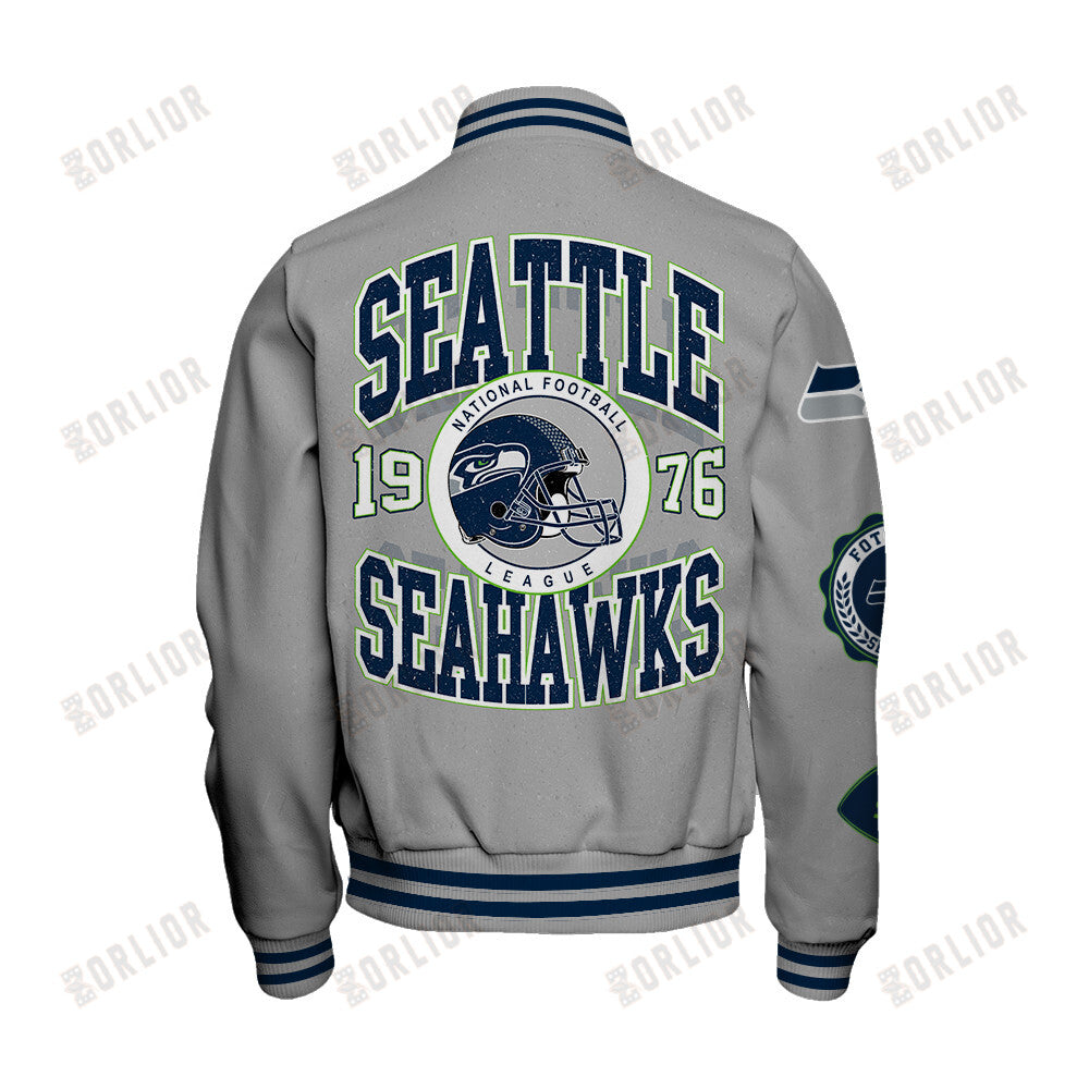 Seattle Seahawks Personalized Unisex Varsity Jacket AZBTVJK000345