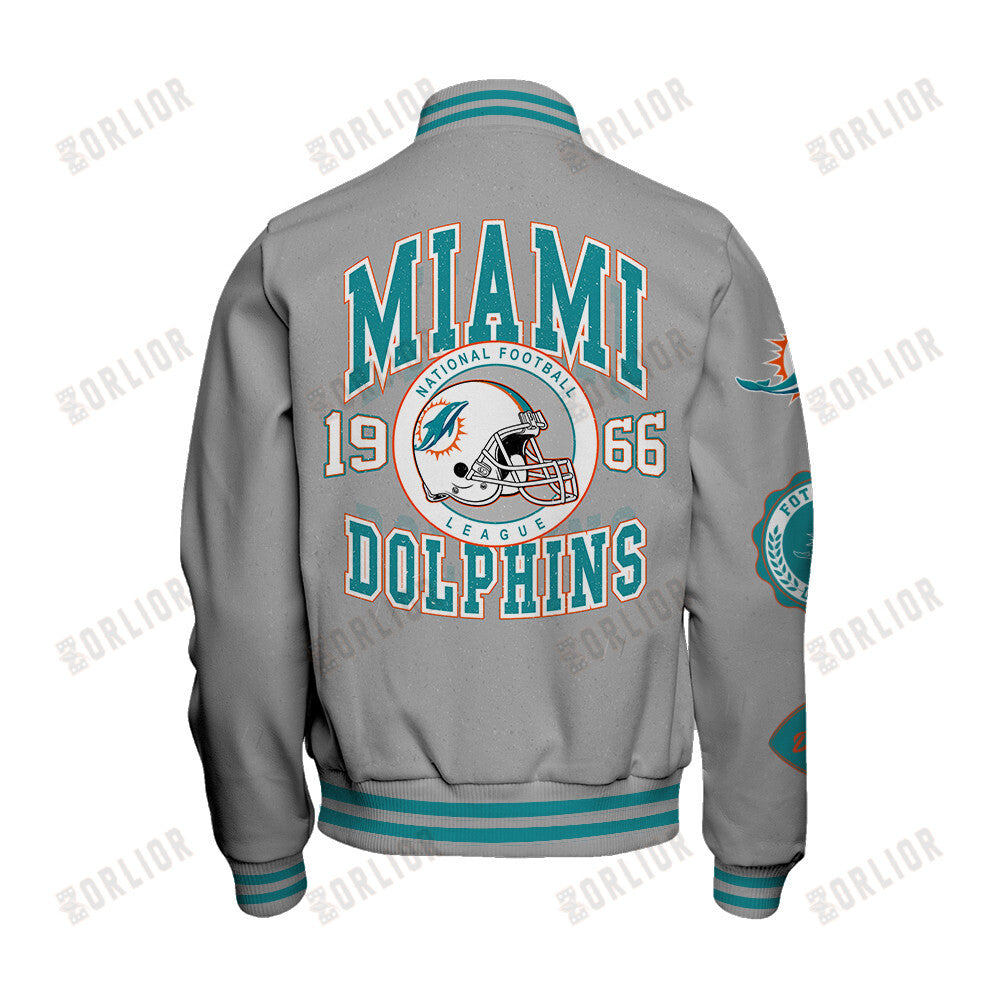 Miami Dolphins Personalized Unisex Varsity Jacket AZBTVJK000354