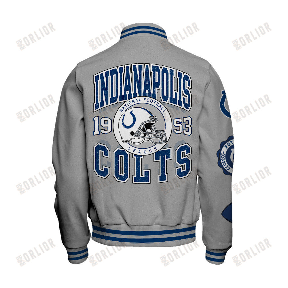 Indianapolis Colts Personalized Unisex Varsity Jacket AZBTVJK000360