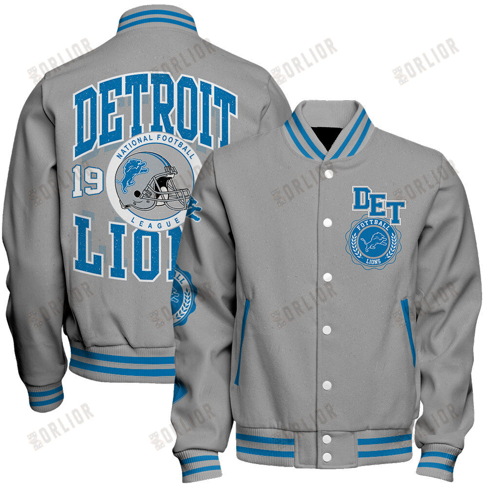 Detroit Lions Personalized Unisex Varsity Jacket AZBTVJK000363
