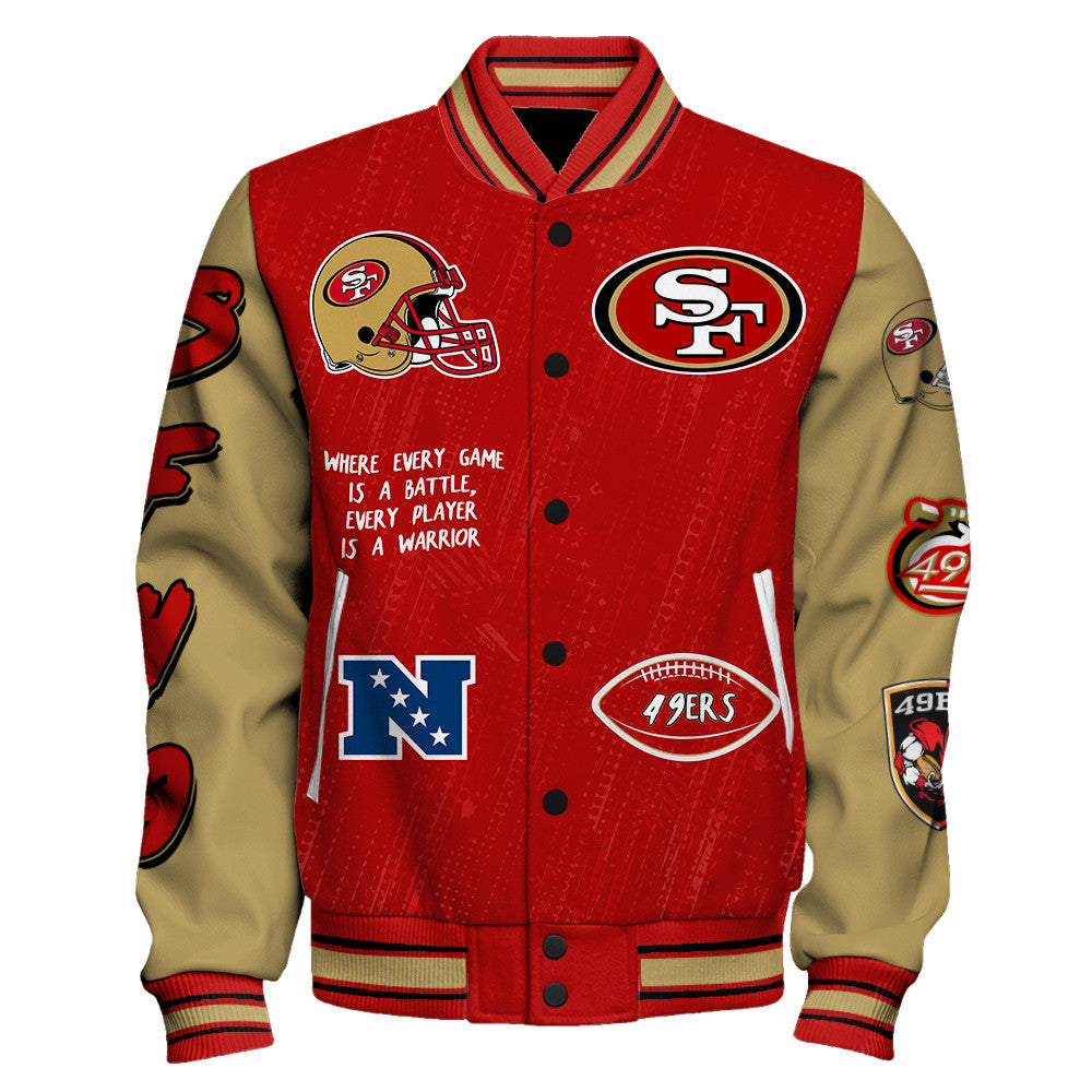 San Francisco 49ers Unisex Athletic Legacy Varsity Jacket AZBTVJK000112
