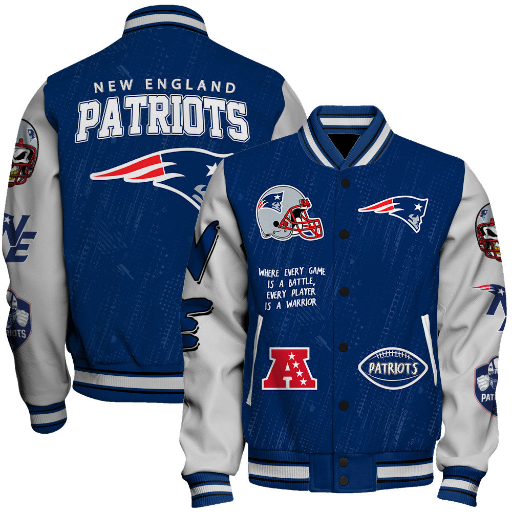 New England Patriots Unisex Athletic Legacy Varsity Jacket AZBTVJK000118