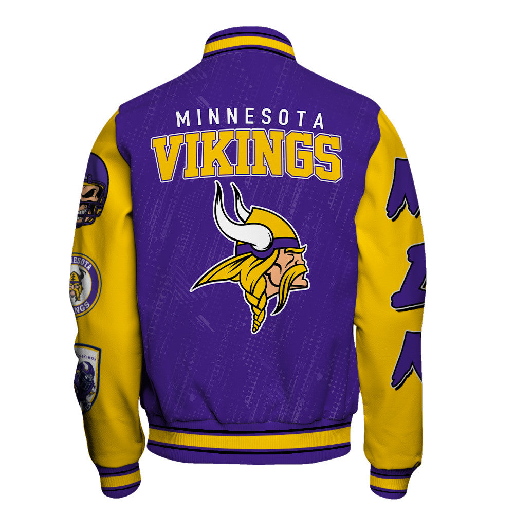 Minnesota Vikings Unisex Athletic Legacy Varsity Jacket AZBTVJK000119