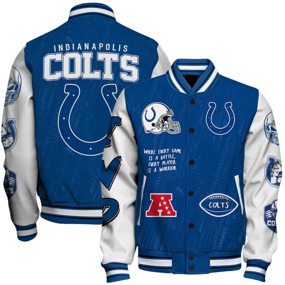 Indianapolis Colts Unisex Athletic Legacy Varsity Jacket AZBTVJK000126