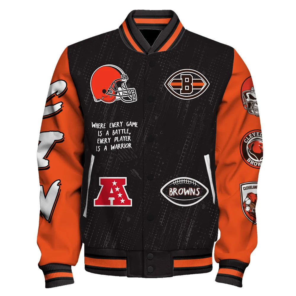 Cleveland Browns Unisex Athletic Legacy Varsity Jacket AZBTVJK000131