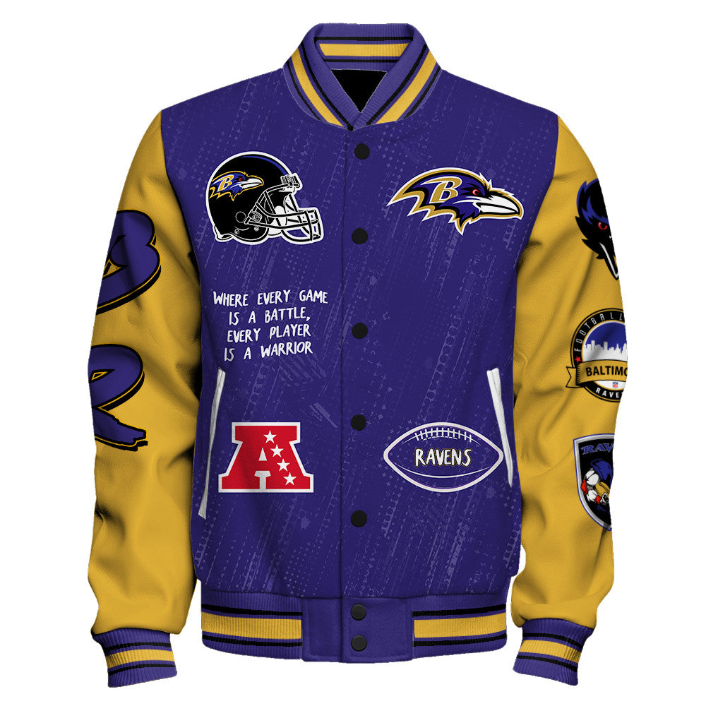 Baltimore Ravens Unisex Athletic Legacy Varsity Jacket AZBTVJK000136
