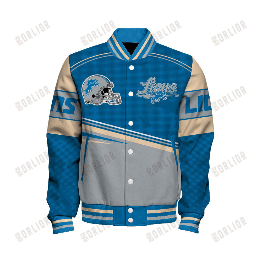 Detroit Lions Personalized Unisex Varsity Jacket AZBTVJK000289