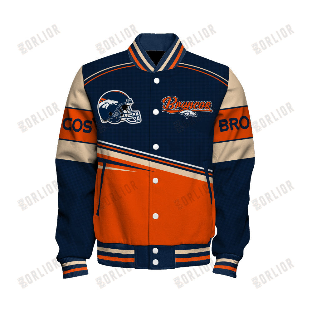 Denver Broncos Personalized Unisex Varsity Jacket AZBTVJK000290