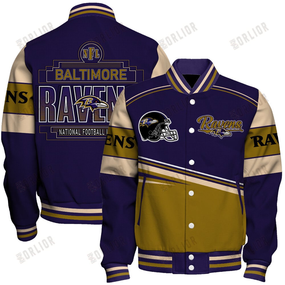 Baltimore Ravens Personalized Unisex Varsity Jacket AZBTVJK000297