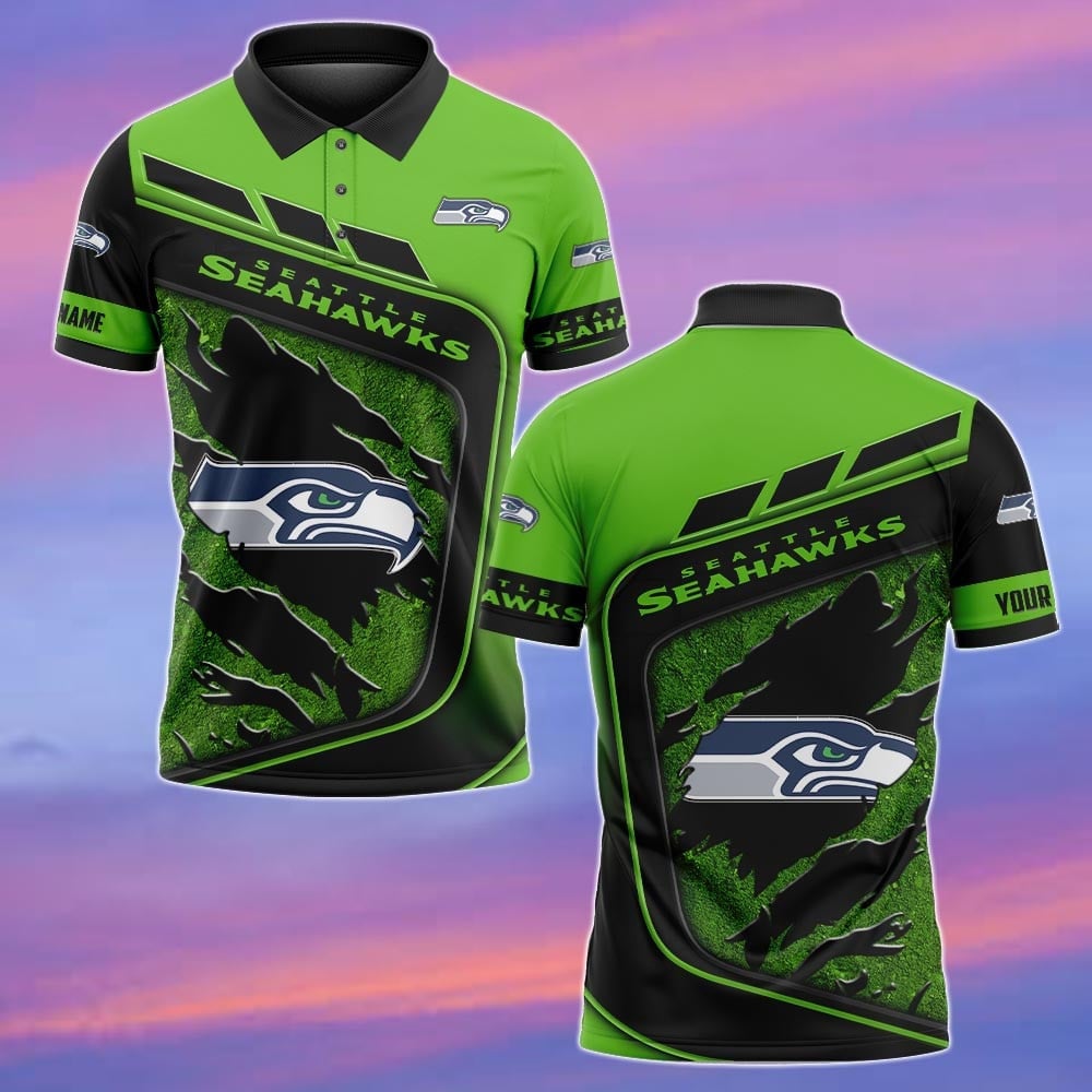 Seattle Seahawks Personalized Men Polo Shirt AZBTPLS000189