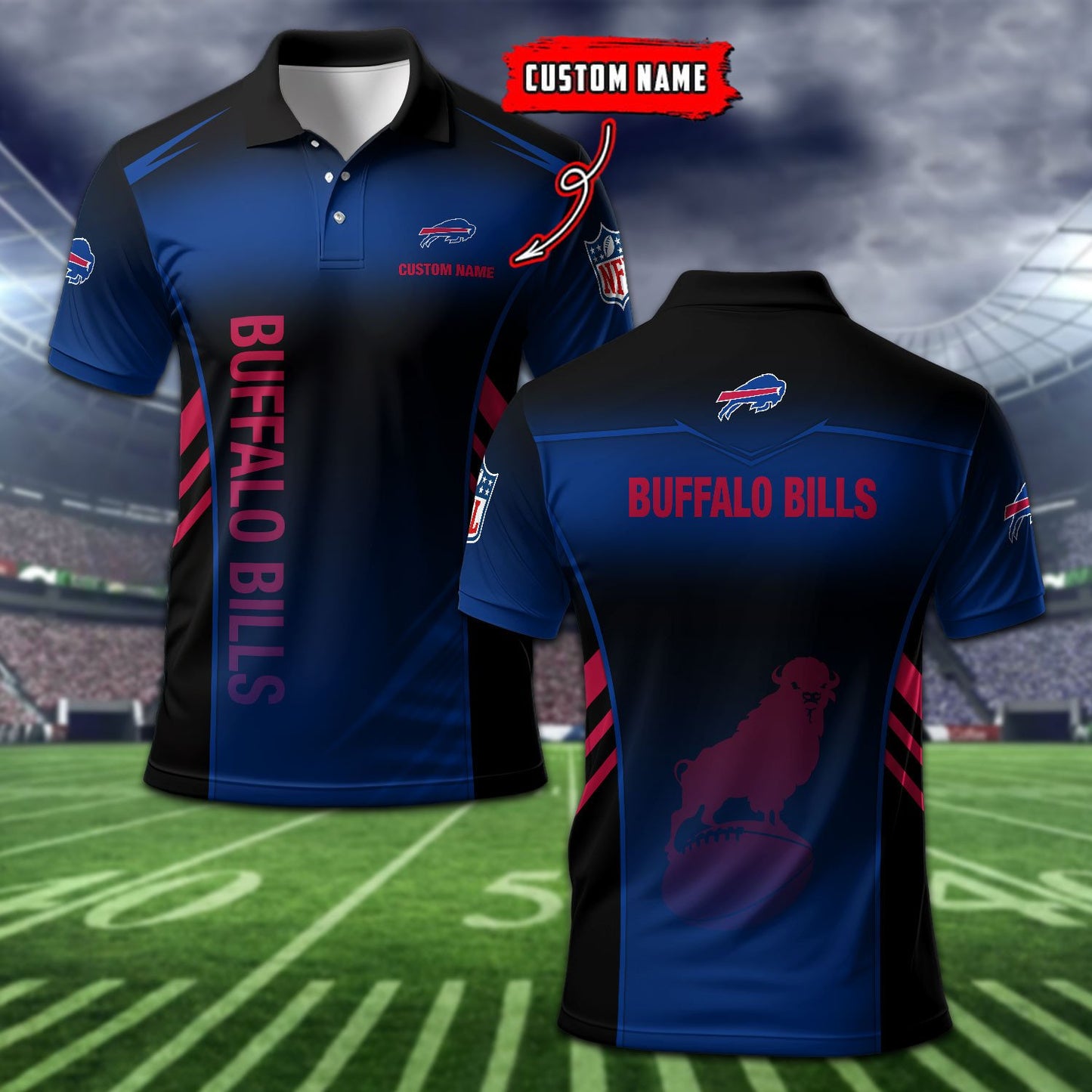 Buffalo Bills Personalized Men Polo Shirt AZBTPLS000334