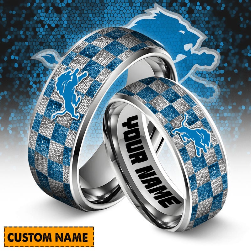 Detroit Lions Special Stainless Ring Custom Name AZBTSR000007