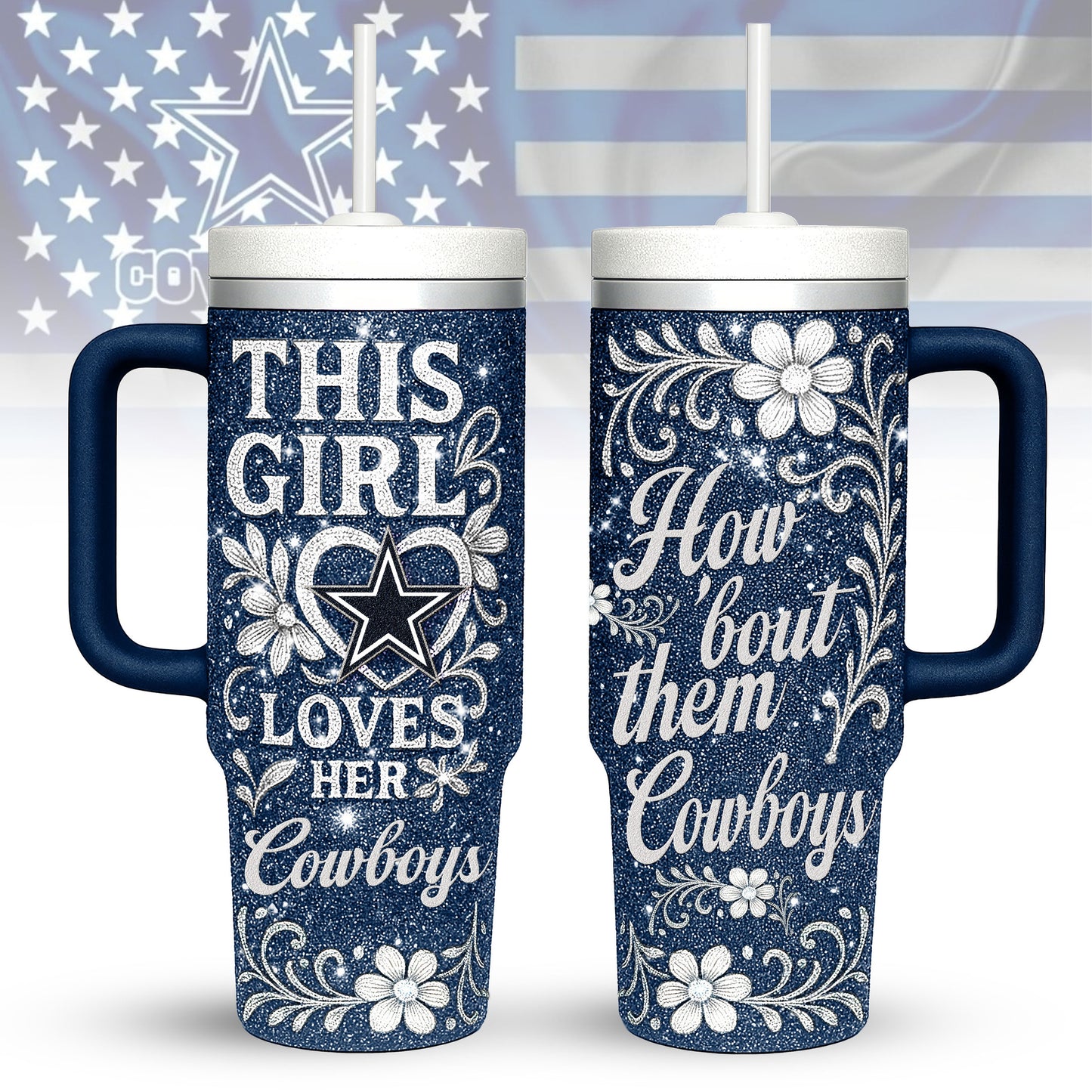 Dallas Cowboys Personalized This Girl Loves Her Team Premium 40oz Tumbler AZBT40OZ000201