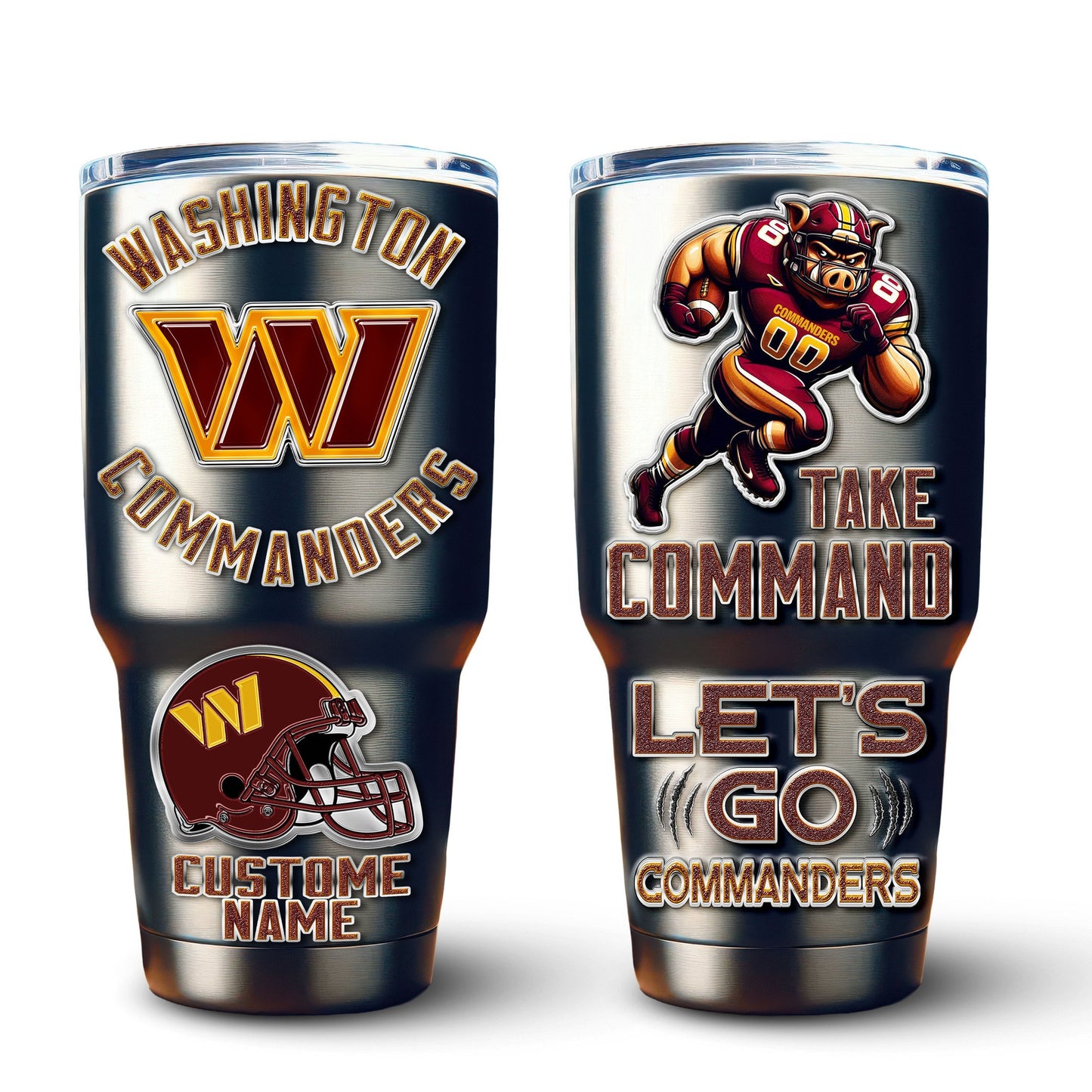 Washington Commanders Premium Tumbler 30oz TD Gifts For Fans AZBTTB30OZ000034