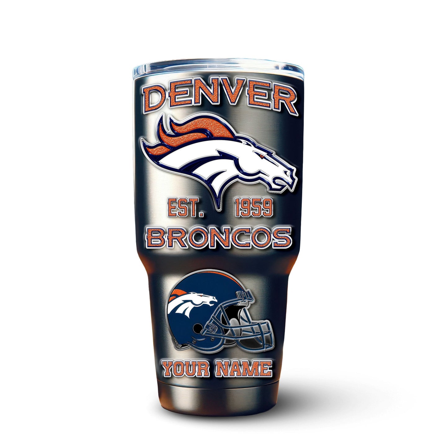 Denver Broncos Premium Tumbler 30oz TD Gifts For Fans AZBTTB30OZ000057