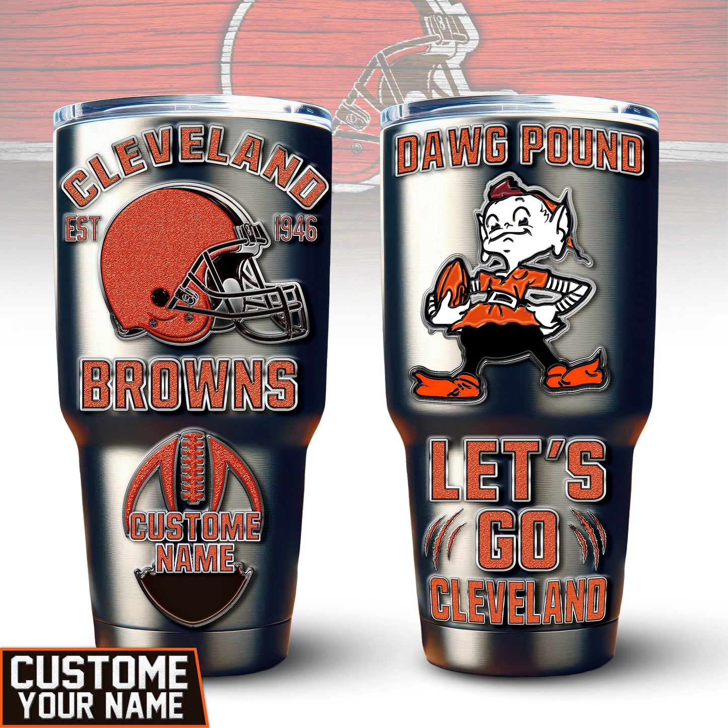 Cleveland Browns Premium Tumbler 30oz TD Gifts For Fans AZBTTB30OZ000061