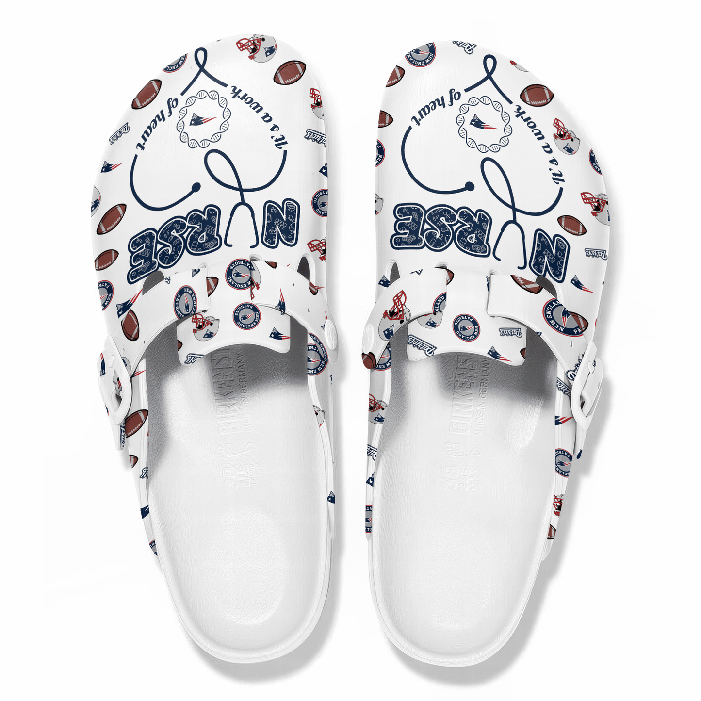 New England Patriots Premium Nurse Appreciation Day Clog NY AZBTPCL000003