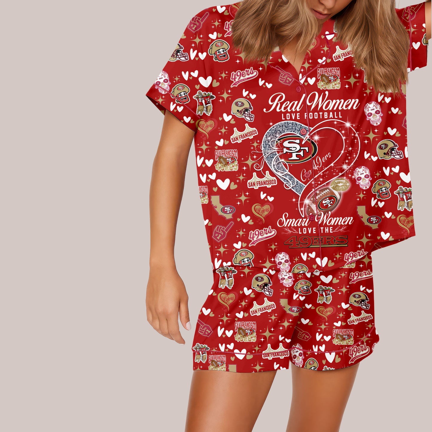 San Francisco 49ers Premium Women Short Pajamas Custom Limited Edition AZHASSP000013