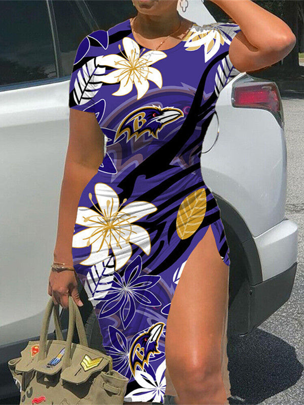 Baltimore Ravens Slit Bodycon Dress AZBTSBD000101