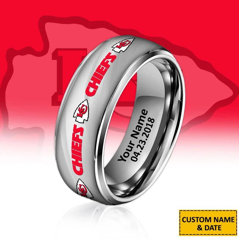 Kansas City Chiefs Special Stainless Ring Custom Name AZBTSR000054