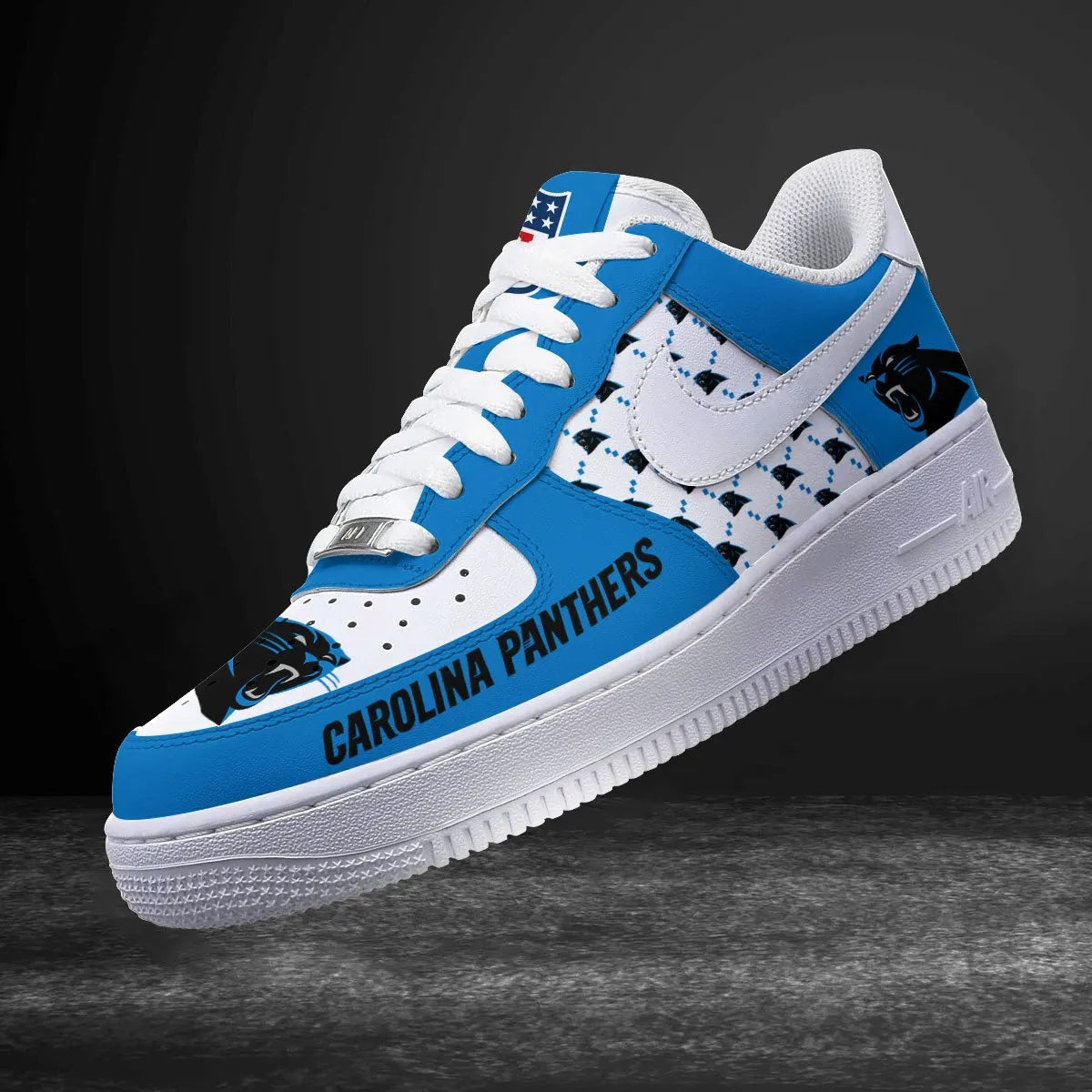 Carolina Panthers Personalized AF1-1 Logo Pattern Sneakers AZBTAF1000193