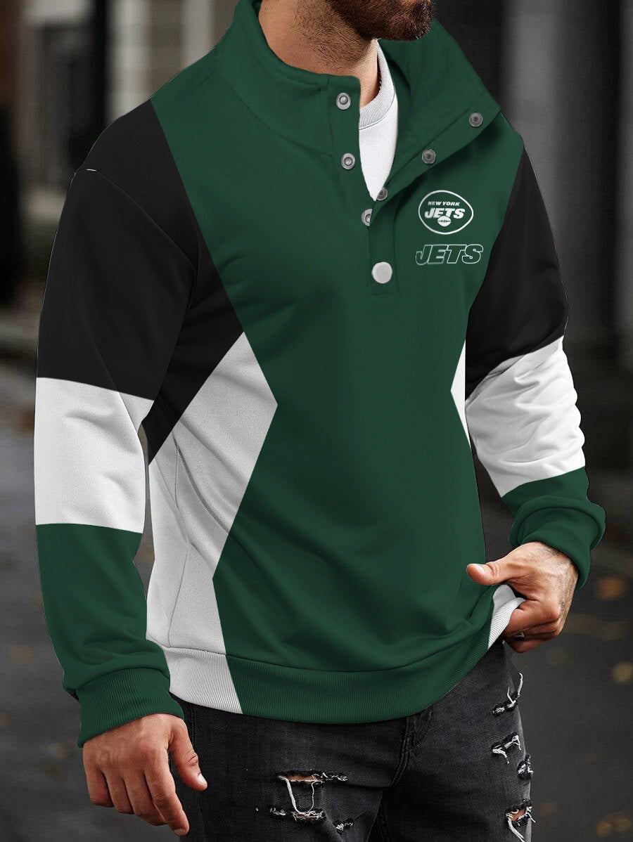 New York Jets Casual Colorful Stand Collar Sweatshirt AZBTSCSW000441