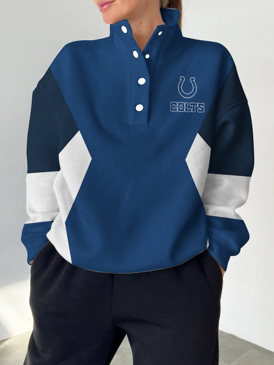 Indianapolis Colts Casual Colorful Stand Collar Sweatshirt AZBTSCSW000349