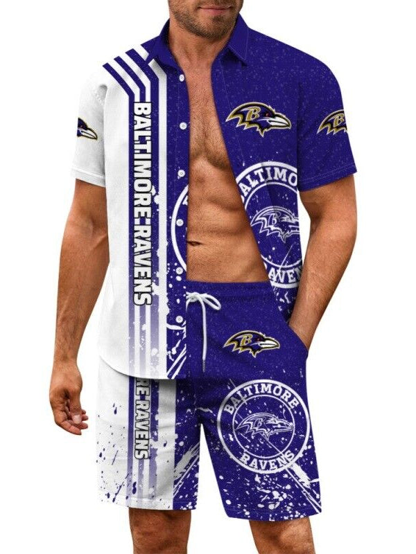 Baltimore Ravens Combo Hawaiian Shirt and Shorts AZBTHWSS000149
