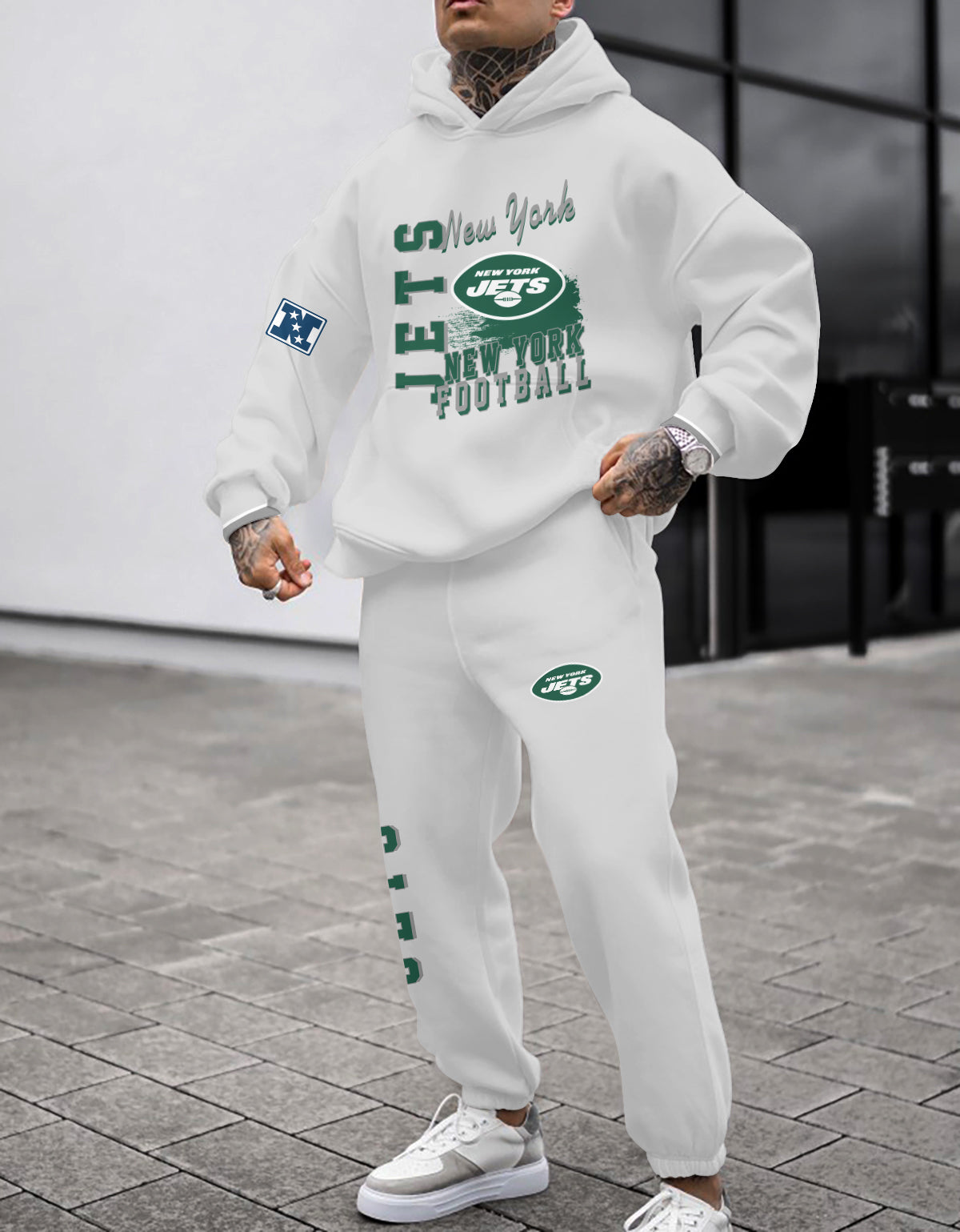 New York Jets Combo Pullover Hoodie And Sweatpants AZBTPHSP000310