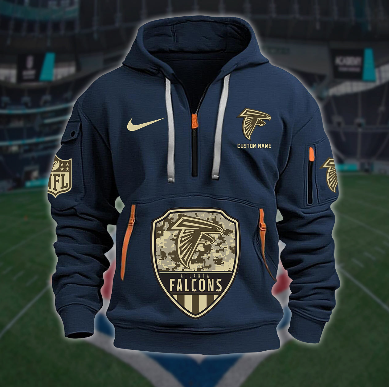 Atlanta Falcons New Personalized Quarter Zip Hoodie Limited Edition AZBTQZH000189