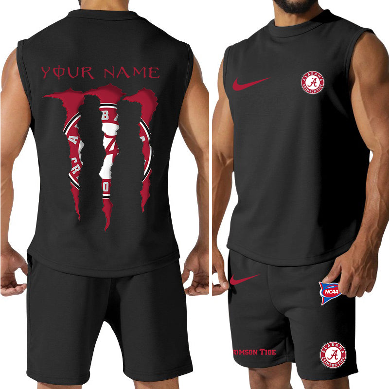 Alabama Crimson Tide Colorful Combo Men Jersey Tank Top and Shorts AZBTCMJTTS000038