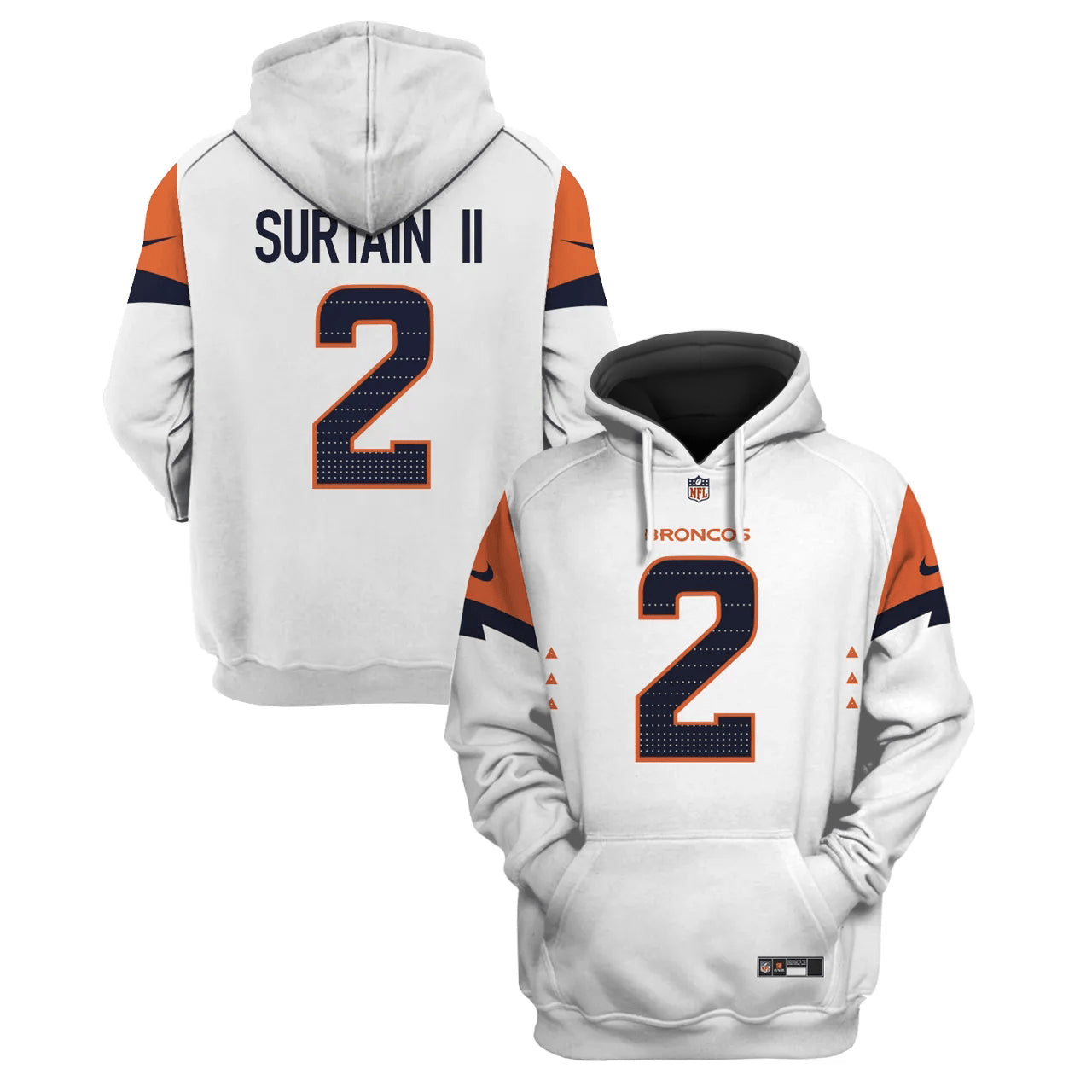 Denver Broncos New Personalized Football Hoodie Style Jersey AZBTJSHD000028