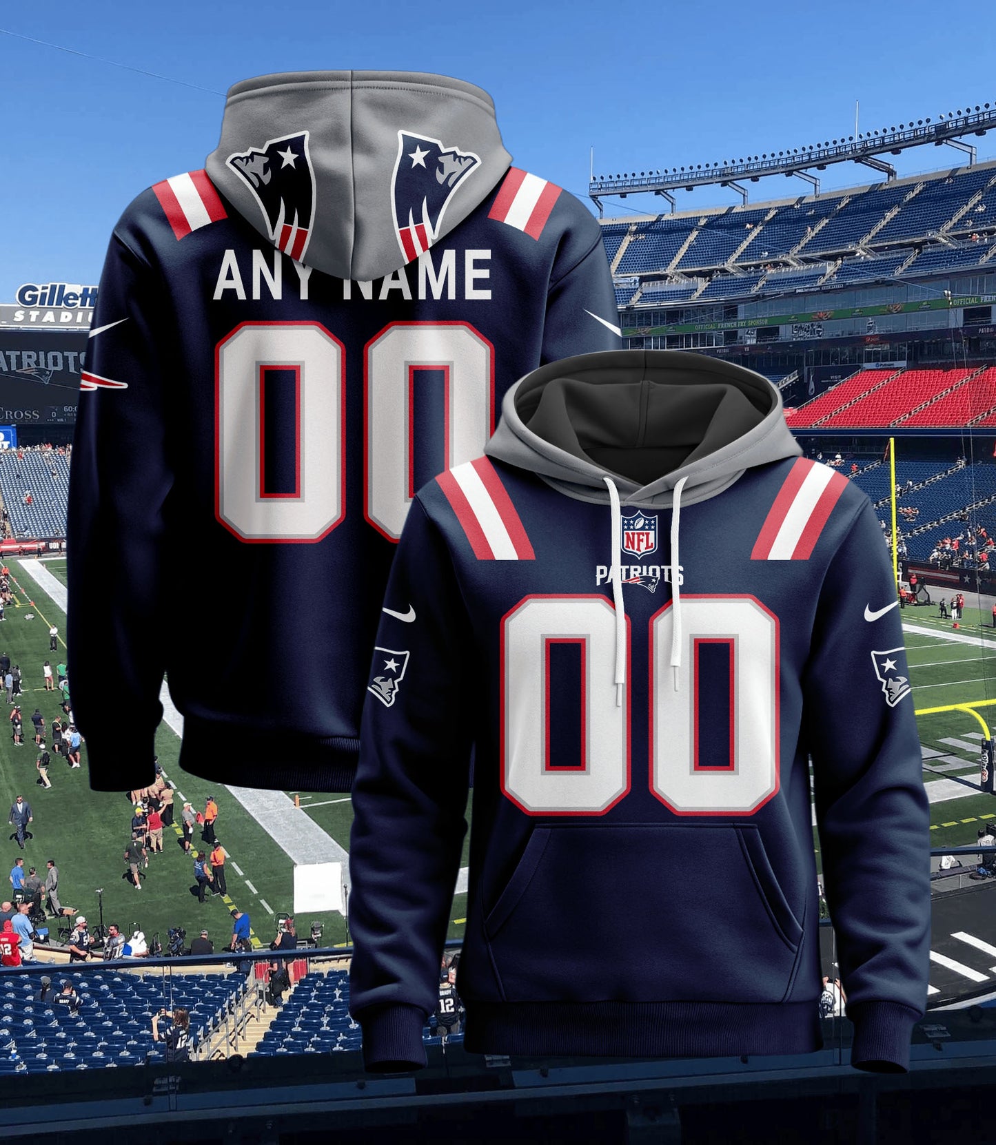 New England Patriots New Personalized Football Hoodie Style Jersey AZBTJSHD000002